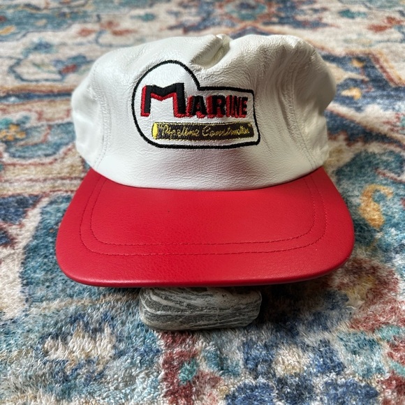 Vintage 80s Marine Construction Leather Baseball Cap - Picture 8 of 8